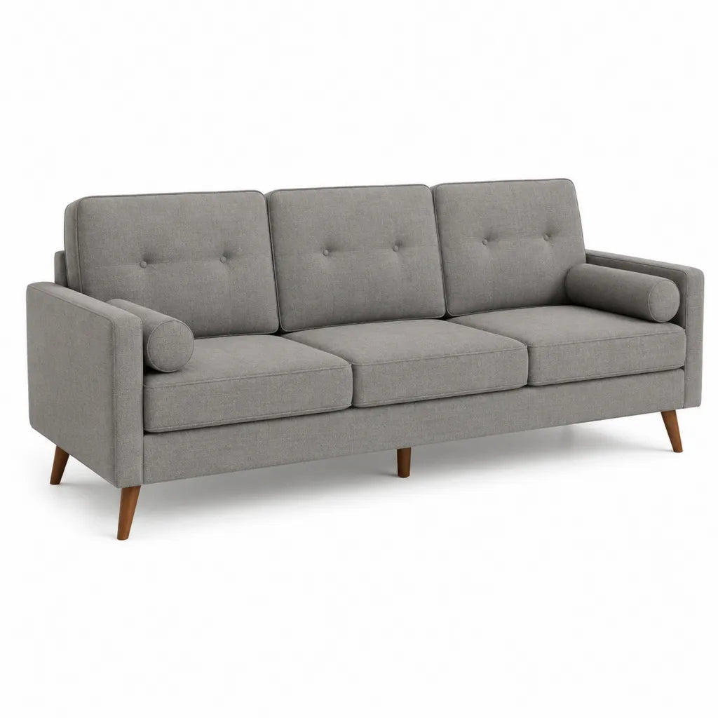 3-Sitzer Sofa mit Polyesterbezug 200 x 85 x 84 cm Grau