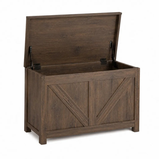 Aufbewahrungstruhe mit Klappdeckel 90 x 45 x 60 cm MDF Braun