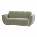 3-Sitzer Sofa mit Polyester-Samtbezug in runder Form Graugrün 220 x 95 x 78 cm