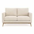 2-Sitzer Sofa aus Bouclé-Polyester rechteckig Creme 140 x 82 x 84 cm
