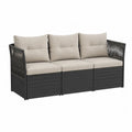3-Sitzer Gartensofa 180 x 72 x 78 cm Aluminium Polypropylen-Seilgeflecht Beige Anthrazit